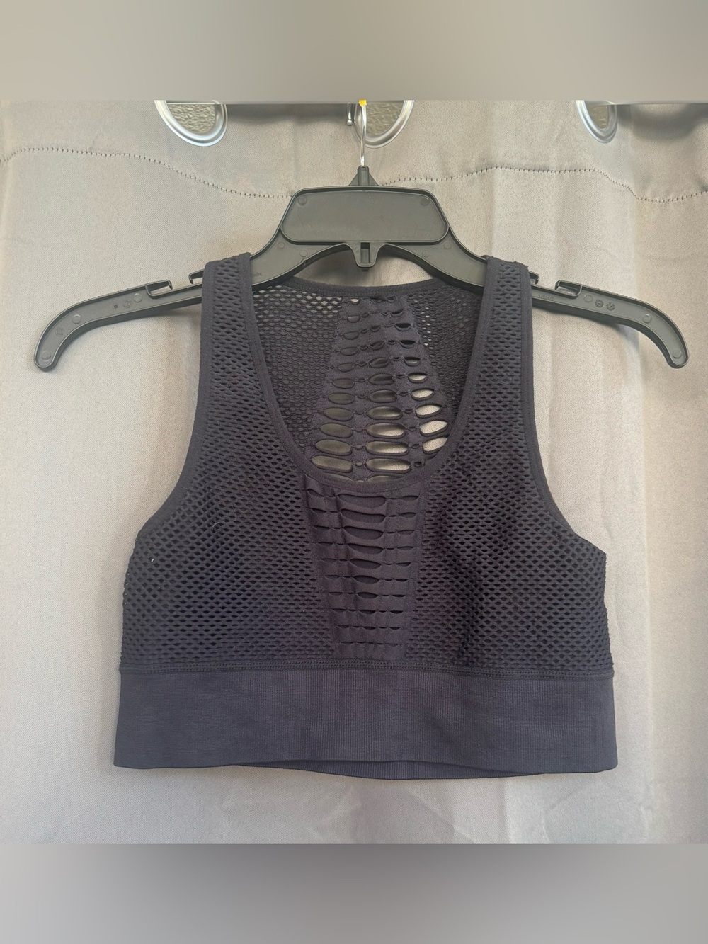 Garage Black Mesh Cutout Sports Bra Top